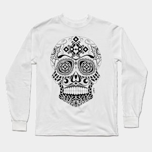 mexican skull in death with a smile ecopop Long Sleeve T-Shirt